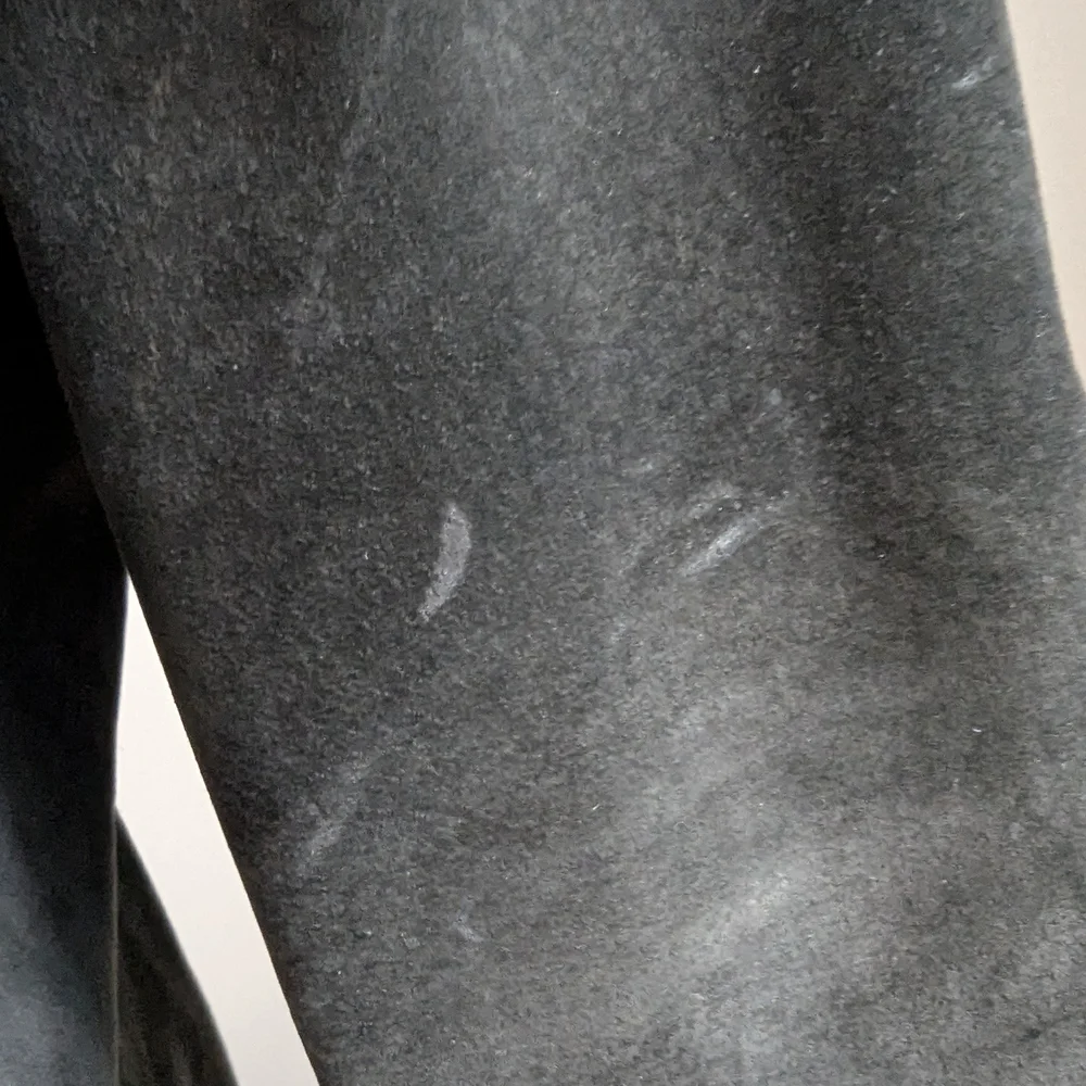 Danier Black Genuine Suede Leather Zip Jacket Vintage Large Coat Spring Autumn - Picture 8 of 13